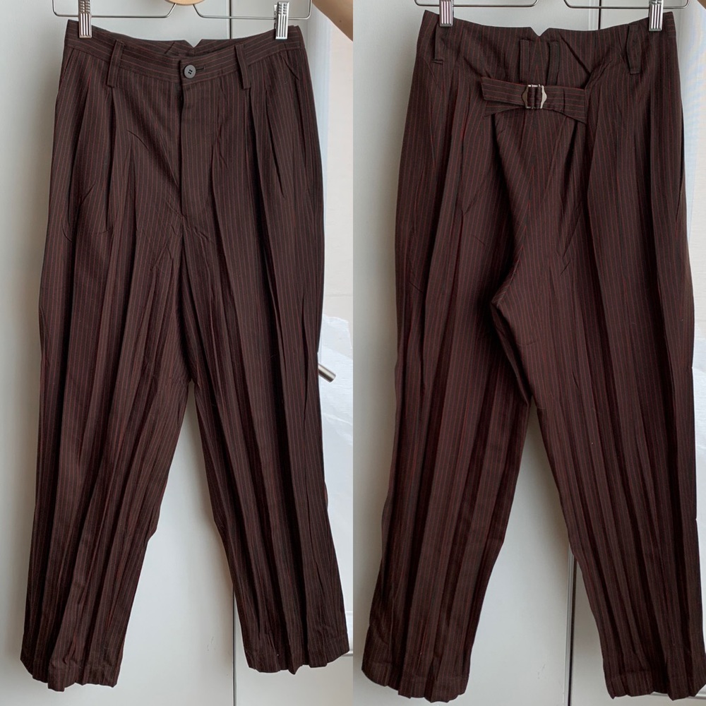 Issey Miyake vintage pinstripe pleated trousers